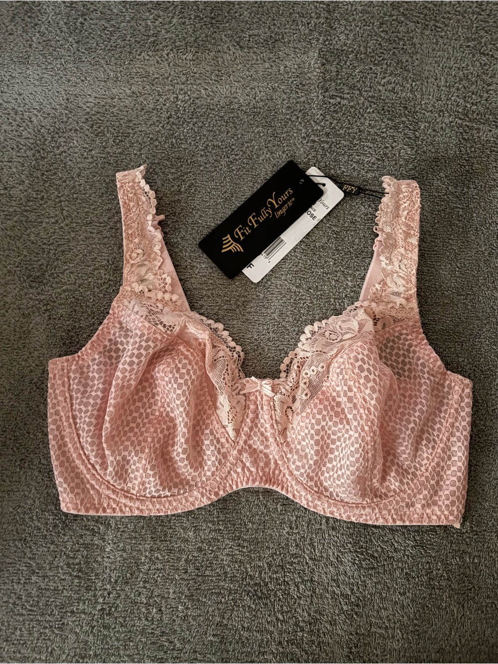 NWT Fit Fully Yours Serena lace bra light pink 32F - Picture 8 of 8